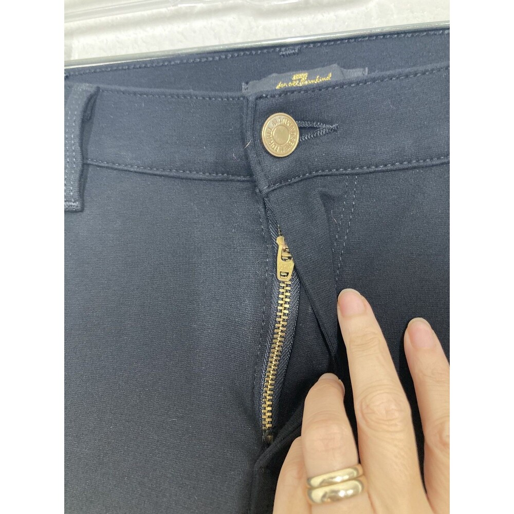 7 For All Mankind Pants Womens 27 Black Skinny Stretch Denim Gold Hardware USA - Picture 6 of 16